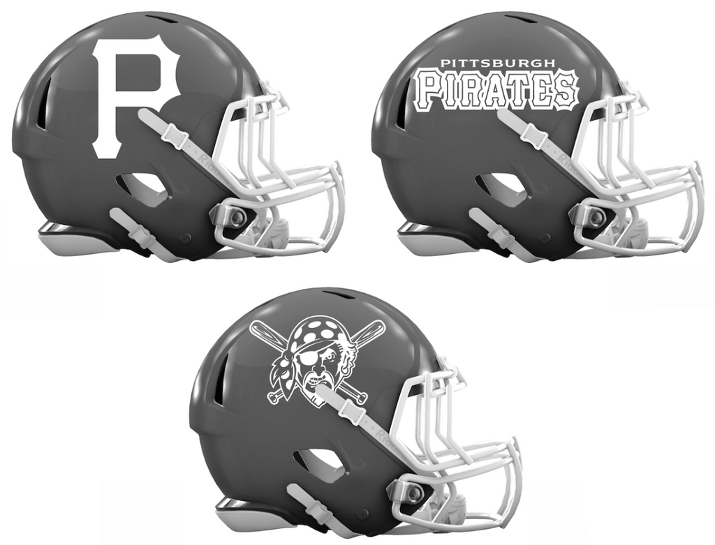 Pittsburgh Pirates Custom Concept Gray Mini Riddell Speed Football Helmet - SportsJewelryProShop