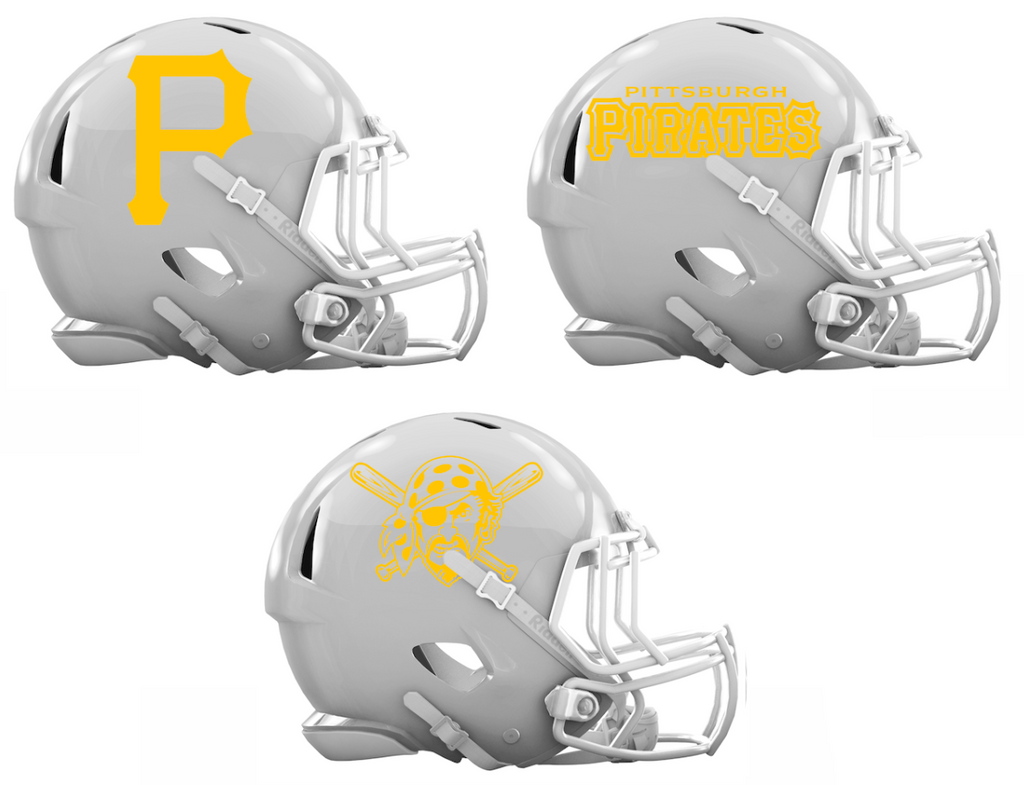 Pittsburgh Pirates Custom Concept White Mini Riddell Speed Football Helmet