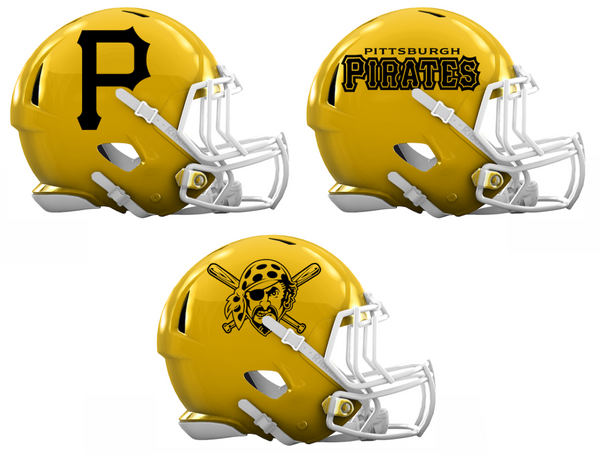 Pittsburgh Pirates Custom Concept Yellow Mini Riddell Speed Football Helmet