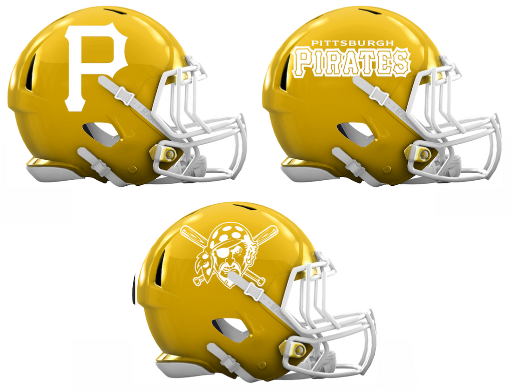 Pittsburgh Pirates Custom Concept Yellow Mini Riddell Speed Football Helmet - SportsJewelryProShop