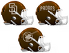 San Diego Padres Custom Concept Brown Mini Riddell Speed Football Helmet - SportsJewelryProShop