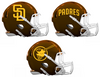 San Diego Padres Custom Concept Brown Mini Riddell Speed Football Helmet - SportsJewelryProShop