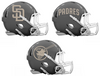 San Diego Padres Custom Concept Gray Mini Riddell Speed Football Helmet - SportsJewelryProShop