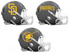 San Diego Padres Custom Concept Gray Mini Riddell Speed Football Helmet - SportsJewelryProShop