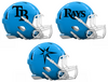 Tampa Bay Rays Custom Concept Light Blue Mini Riddell Speed Football Helmet