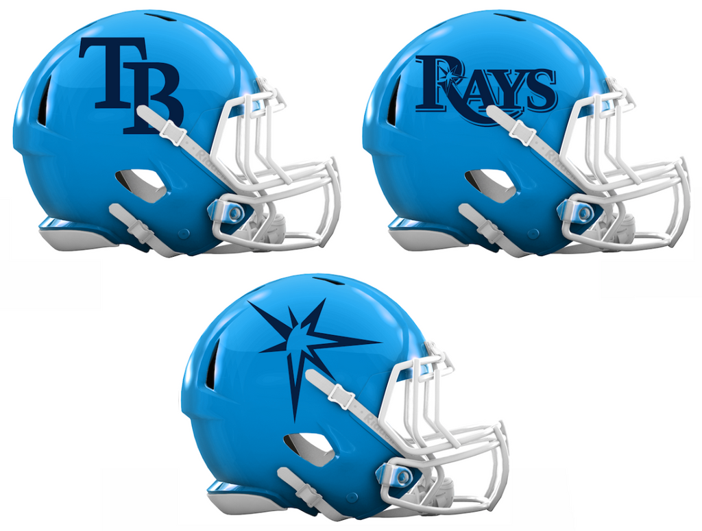 Tampa Bay Rays Custom Concept Light Blue Mini Riddell Speed Football Helmet