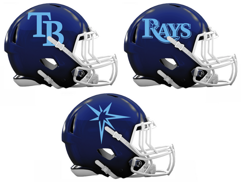 Tampa Bay Rays Custom Concept Navy Blue Mini Riddell Speed Football Helmet
