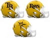 Tampa Bay Rays Custom Concept Yellow Mini Riddell Speed Football Helmet