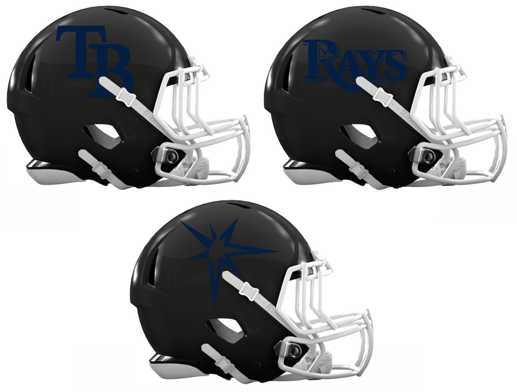 Tampa Bay Rays Custom Concept Black Mini Riddell Speed Football Helmet - SportsJewelryProShop
