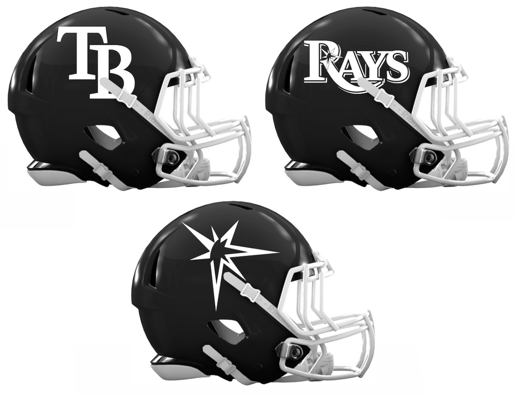 Tampa Bay Rays Custom Concept Black Mini Riddell Speed Football Helmet - SportsJewelryProShop