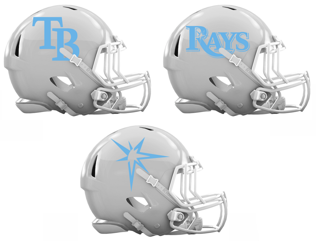 Tampa Bay Rays Custom Concept White Mini Riddell Speed Football Helmet