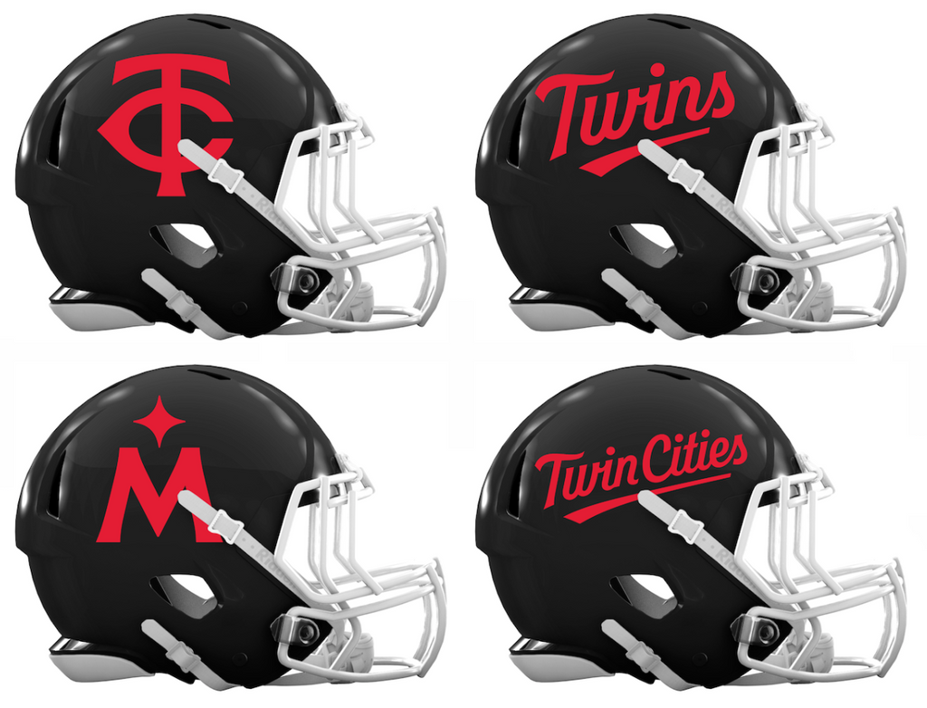 Minnesota Twins Custom Concept Black Mini Riddell Speed Football Helmet