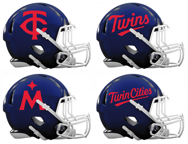 Minnesota Twins Custom Concept Navy Blue Mini Riddell Speed Football Helmet