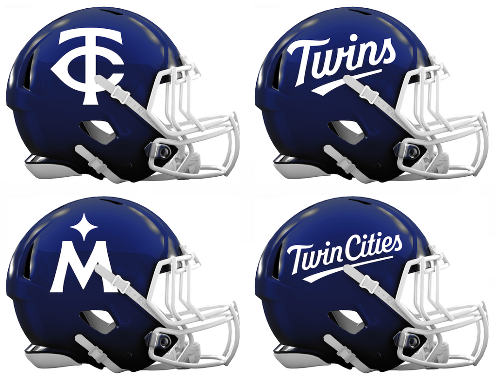 Minnesota Twins Custom Concept Navy Blue Mini Riddell Speed Football Helmet - SportsJewelryProShop