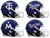 Minnesota Twins Custom Concept Navy Blue Mini Riddell Speed Football Helmet