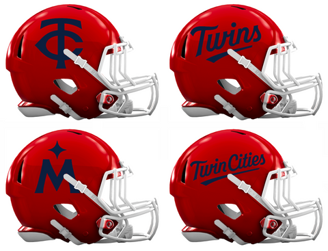 Minnesota Twins Custom Concept Red Mini Riddell Speed Football Helmet