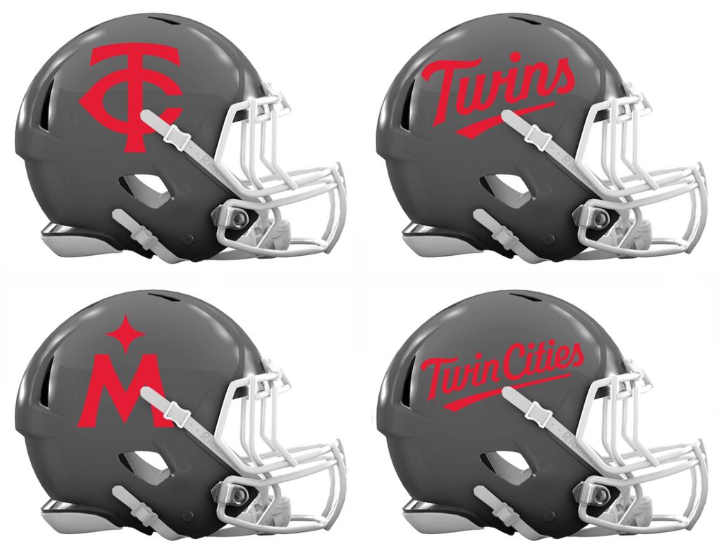 Minnesota Twins Custom Concept Gray Mini Riddell Speed Football Helmet - SportsJewelryProShop