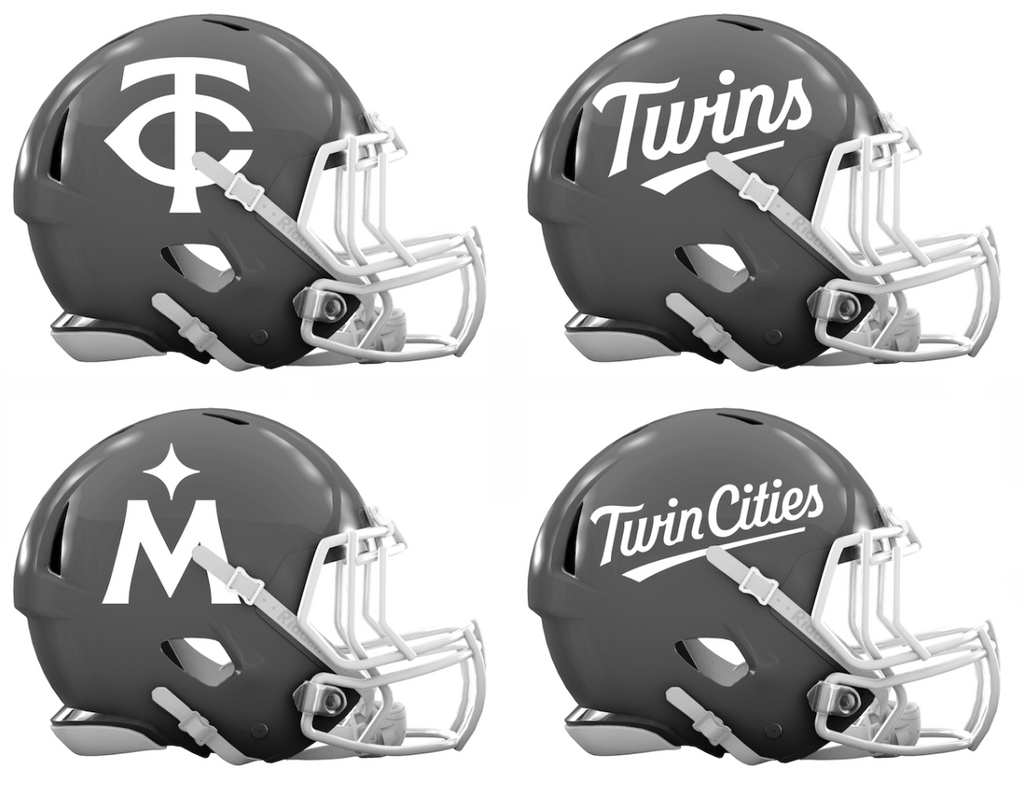 Minnesota Twins Custom Concept Gray Mini Riddell Speed Football Helmet