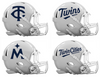 Minnesota Twins Custom Concept White Mini Riddell Speed Football Helmet