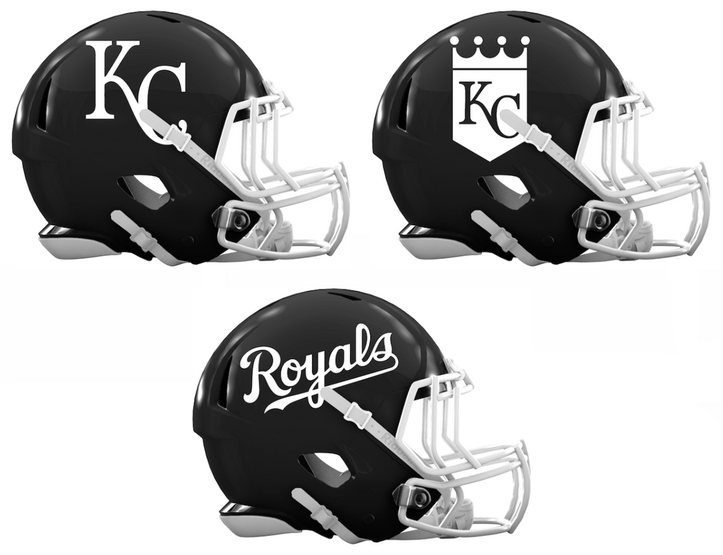 Kansas City Royals Custom Concept Black Mini Riddell Speed Football Helmet - SportsJewelryProShop