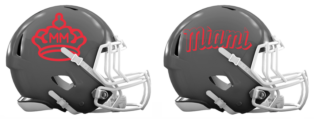 Miami Marlins City Connect Custom Concept Gray Mini Riddell Speed Football Helmet - SportsJewelryProShop