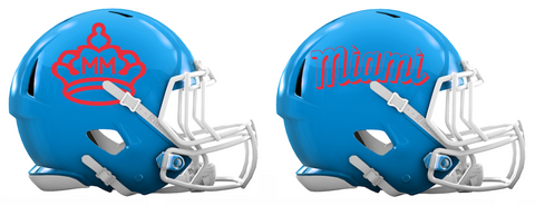 Miami Marlins City Connect Custom Concept Light Blue Mini Riddell Speed Football Helmet - SportsJewelryProShop