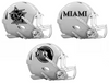 Miami Marlins City Connect Custom Concept White Mini Riddell Speed Football Helmet - SportsJewelryProShop