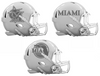 Miami Marlins City Connect Custom Concept White Mini Riddell Speed Football Helmet - SportsJewelryProShop