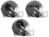 Miami Marlins City Connect Custom Concept Gray Mini Riddell Speed Football Helmet - SportsJewelryProShop