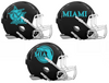 Miami Marlins City Connect Custom Concept Black Mini Riddell Speed Football Helmet - SportsJewelryProShop