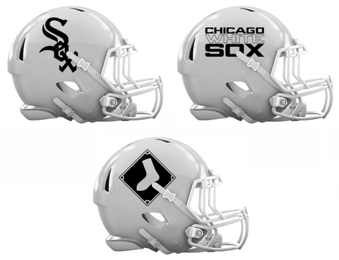 Chicago White Sox Custom Concept White Mini Riddell Speed Football Helmet - SportsJewelryProShop