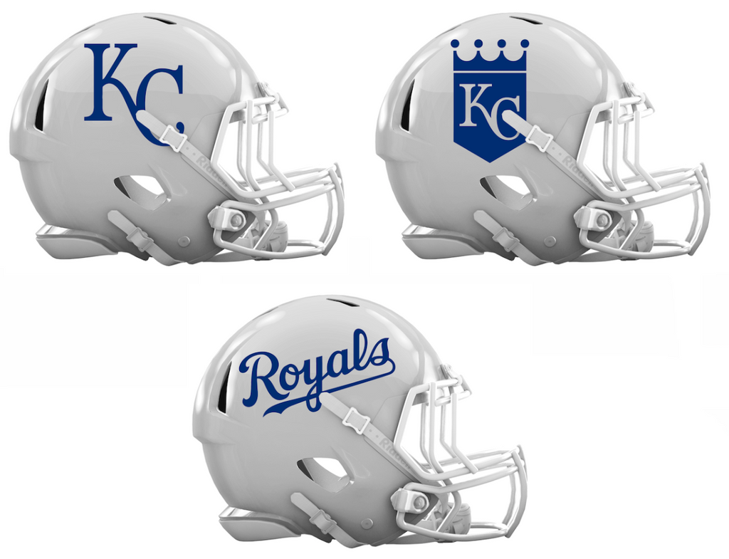 Kansas City Royals Custom Concept White Mini Riddell Speed Football Helmet - SportsJewelryProShop