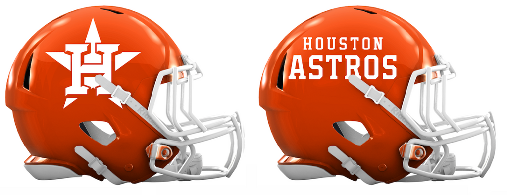 Houston Astros Custom Concept Orange Mini Riddell Speed Football Helmet - SportsJewelryProShop
