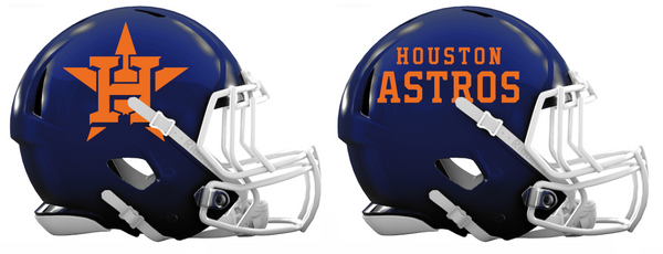 Houston Astros Custom Concept Navy Blue Mini Riddell Speed Football Helmet - SportsJewelryProShop