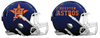 Houston Astros Custom Concept Navy Blue Mini Riddell Speed Football Helmet - SportsJewelryProShop