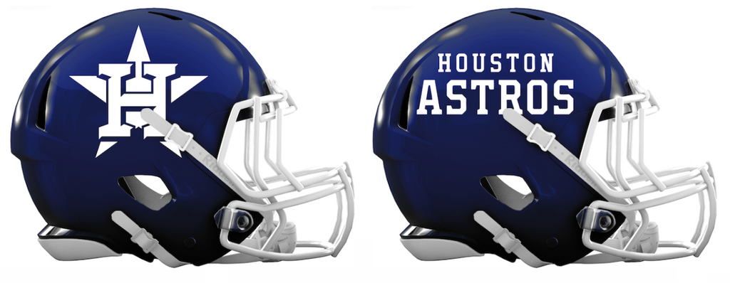 Houston Astros Custom Concept Navy Blue Mini Riddell Speed Football Helmet - SportsJewelryProShop
