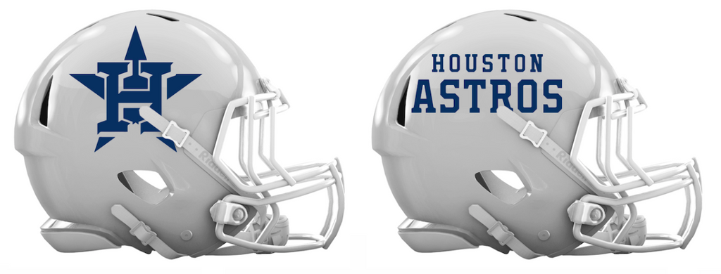 Houston Astros Custom Concept White Mini Riddell Speed Football Helmet - SportsJewelryProShop