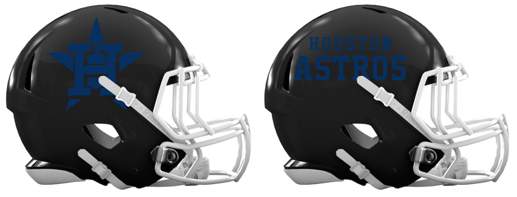 Houston Astros Custom Concept Black Mini Riddell Speed Football Helmet - SportsJewelryProShop