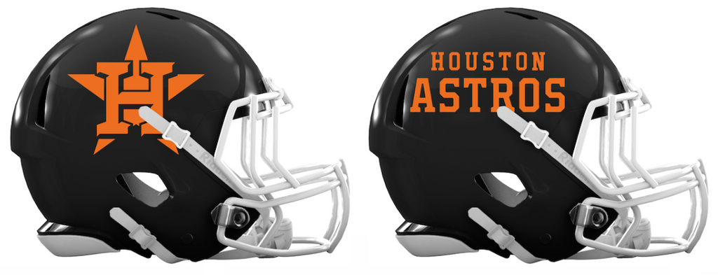 Houston Astros Custom Concept Black Mini Riddell Speed Football Helmet - SportsJewelryProShop