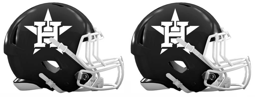 Houston Astros Custom Concept Black Mini Riddell Speed Football Helmet - SportsJewelryProShop