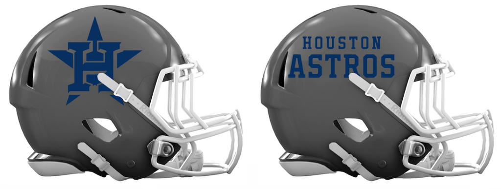 Houston Astros Custom Concept Gray Mini Riddell Speed Football Helmet - SportsJewelryProShop