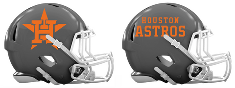 Houston Astros Custom Concept Gray Mini Riddell Speed Football Helmet - SportsJewelryProShop