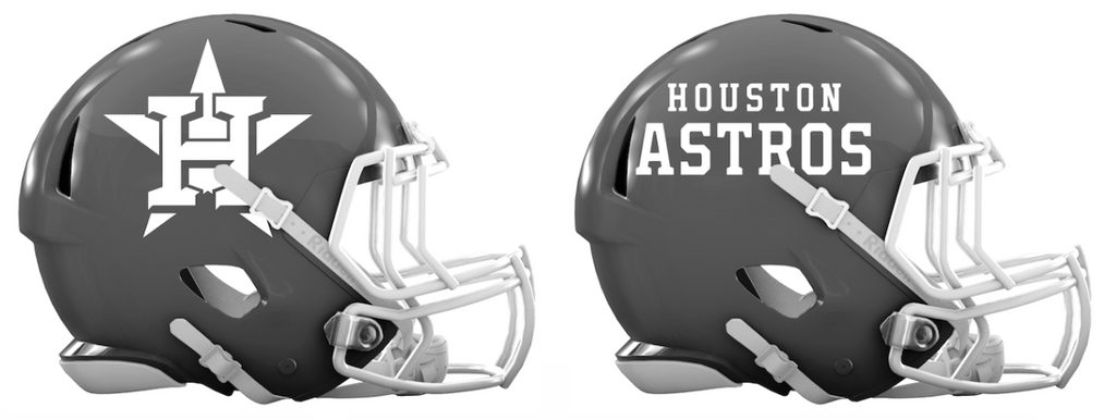 Houston Astros Custom Concept Gray Mini Riddell Speed Football Helmet - SportsJewelryProShop