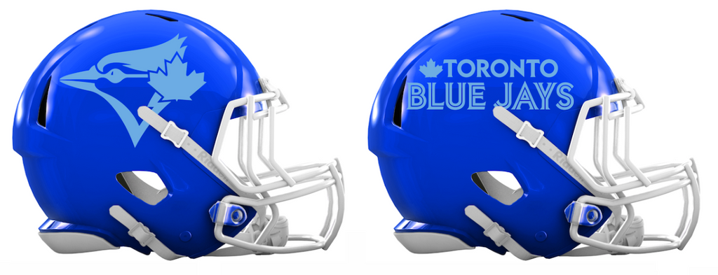 Toronto Blue Jays Custom Concept Royal Blue Mini Riddell Speed Football Helmet - SportsJewelryProShop