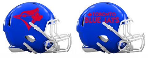 Toronto Blue Jays Custom Concept Royal Blue Mini Riddell Speed Football Helmet - SportsJewelryProShop