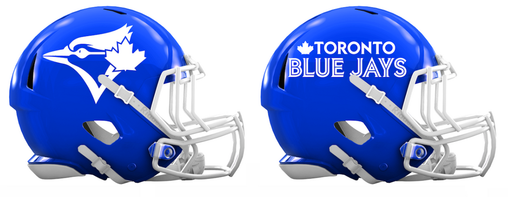 Toronto Blue Jays Custom Concept Royal Blue Mini Riddell Speed Football Helmet - SportsJewelryProShop