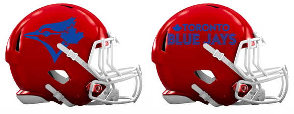 Toronto Blue Jays Custom Concept Red Mini Riddell Speed Football Helmet - SportsJewelryProShop