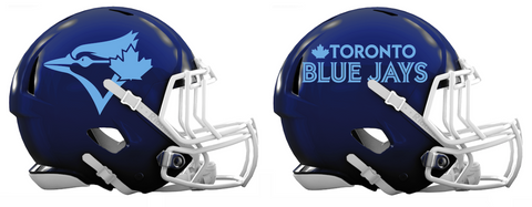 Toronto Blue Jays Custom Concept Navy Blue Mini Riddell Speed Football Helmet - SportsJewelryProShop