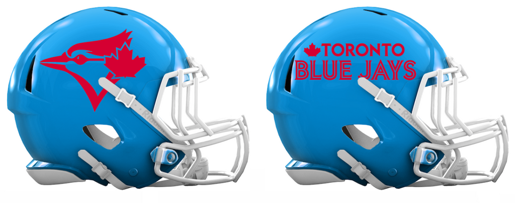 Toronto Blue Jays Custom Concept Light Blue Mini Riddell Speed Football Helmet - SportsJewelryProShop