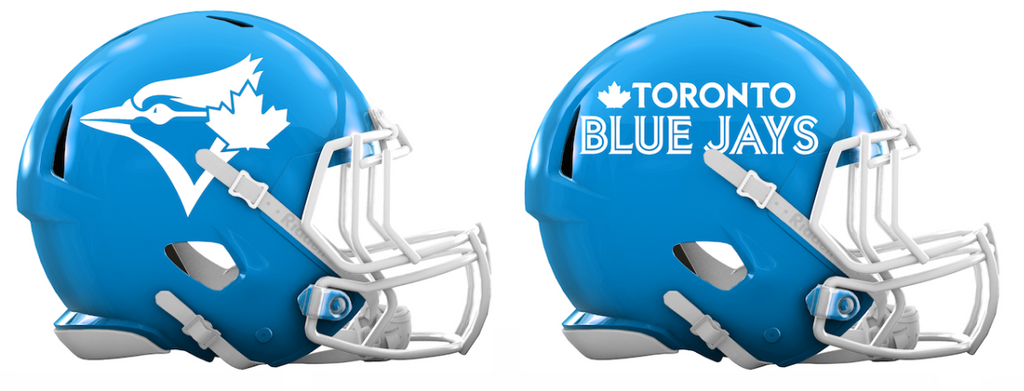 Toronto Blue Jays Custom Concept Light Blue Mini Riddell Speed Football Helmet - SportsJewelryProShop